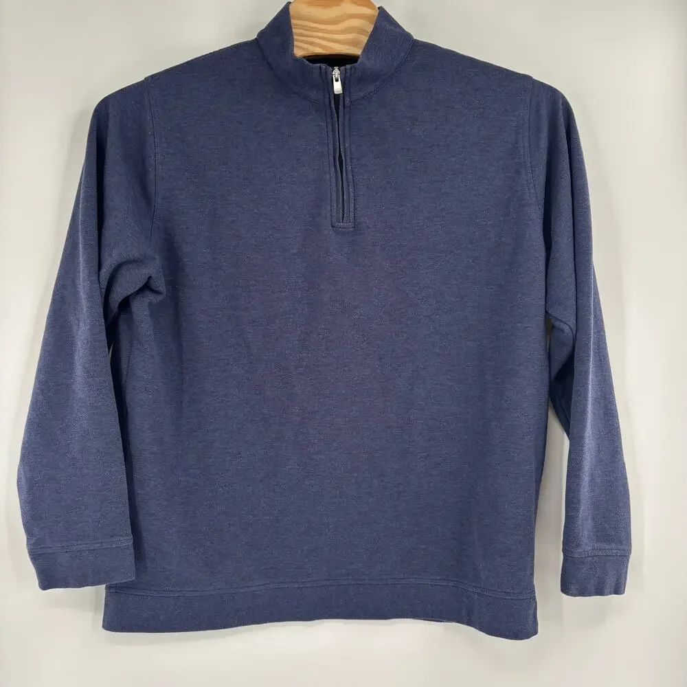 Peter Millar Crown Crafted‎ Mens 2XL Blue 1/4 Zip Long Sleeve Pullover Sweater